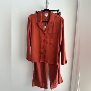 Darling Rust Silk Lounge Set